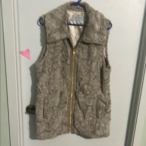 Fur Vest with Gold Zipper